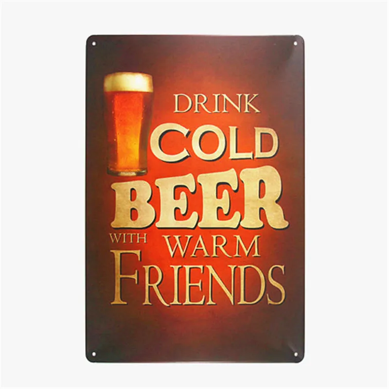New Fashion Beer Bar Pub Art Wall Decor Plate Wine Bottle Signs Vintage Drink Beer Metallic Tin Signs