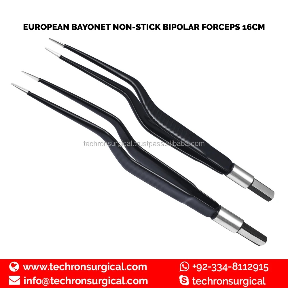 Антипригарный байонетный биполярный Пинцет 15 см