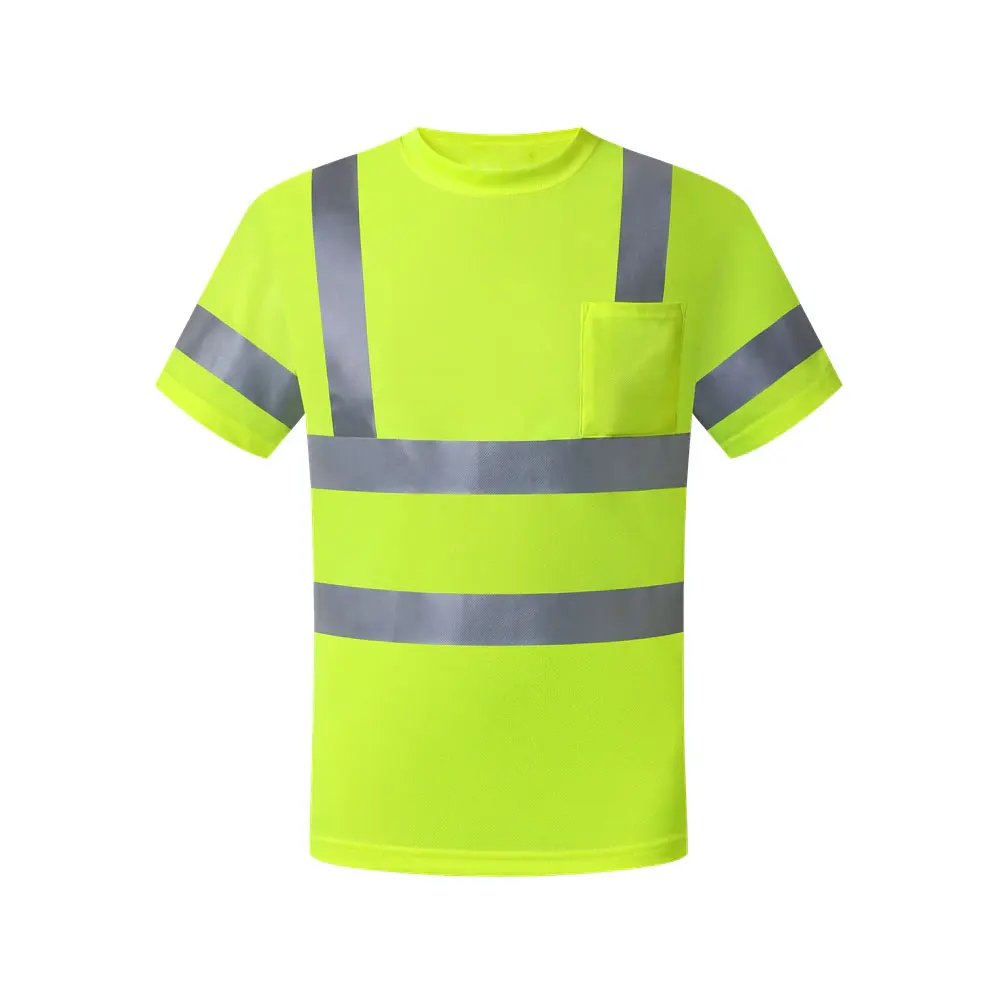 Wholesale high quality Hi Vis Shirts Tops Reflective Safety T Shirts Safety Clothing
