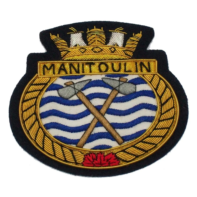 Best Quality Hand Embroidery Badge Made in Bullion Wire Hand Embroidery Patch With Customized Design