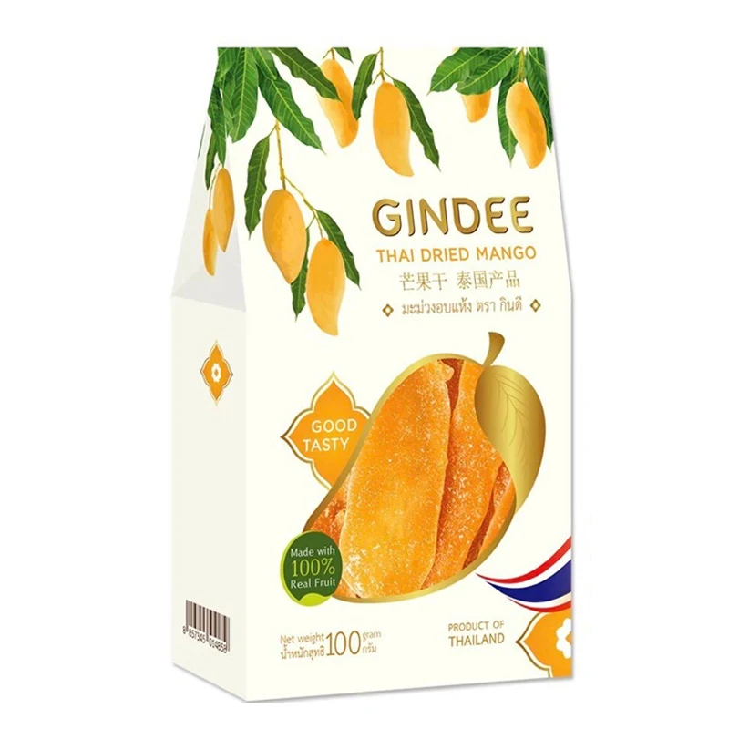 In Vacuum Pack Packaging Cheap Sweet Organic Gindee Dried Mango Fruit Snack