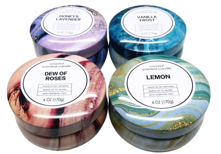 Cool Brand New Popular Candles Private Label Scented Soy Wax Tin Can Lily Of The Valley Scented Wholesale Candles