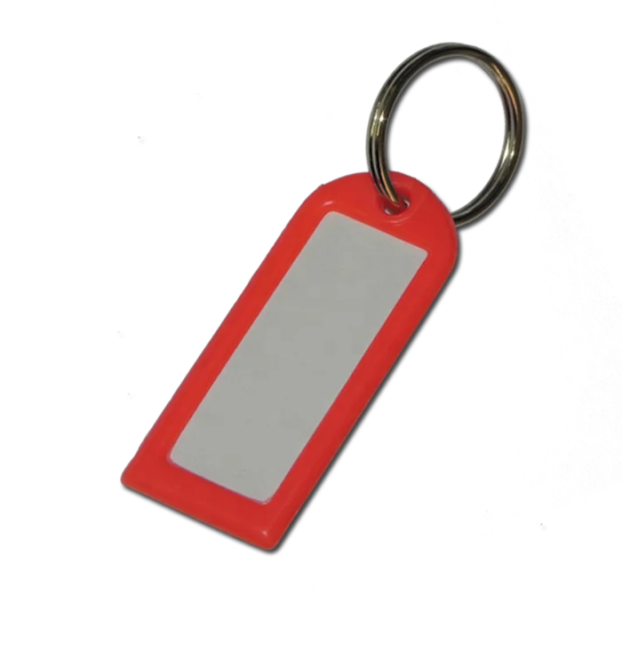 Plastic Name Tag key holder, Identification Key tag - paper insert key tag holder