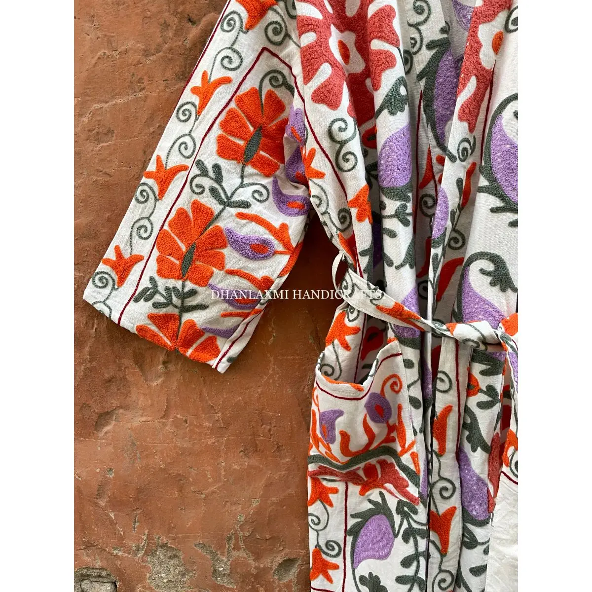 100% Cotton Canvas Adults New Comfortable Fresh Design Women Jacket Suzani Embroider Christmas Sale Kimono Coat Hot Demanding