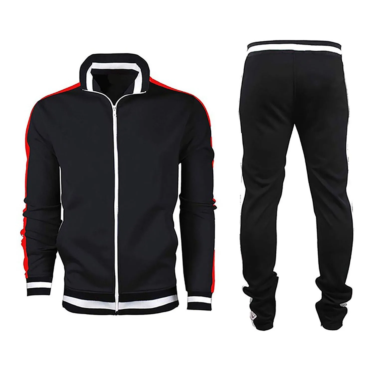 Premium Quality Polyester Winter Jogging Suits For Men Tracksuit Sportswear Gym Ody Fitted  Full Customize Single Strip Style