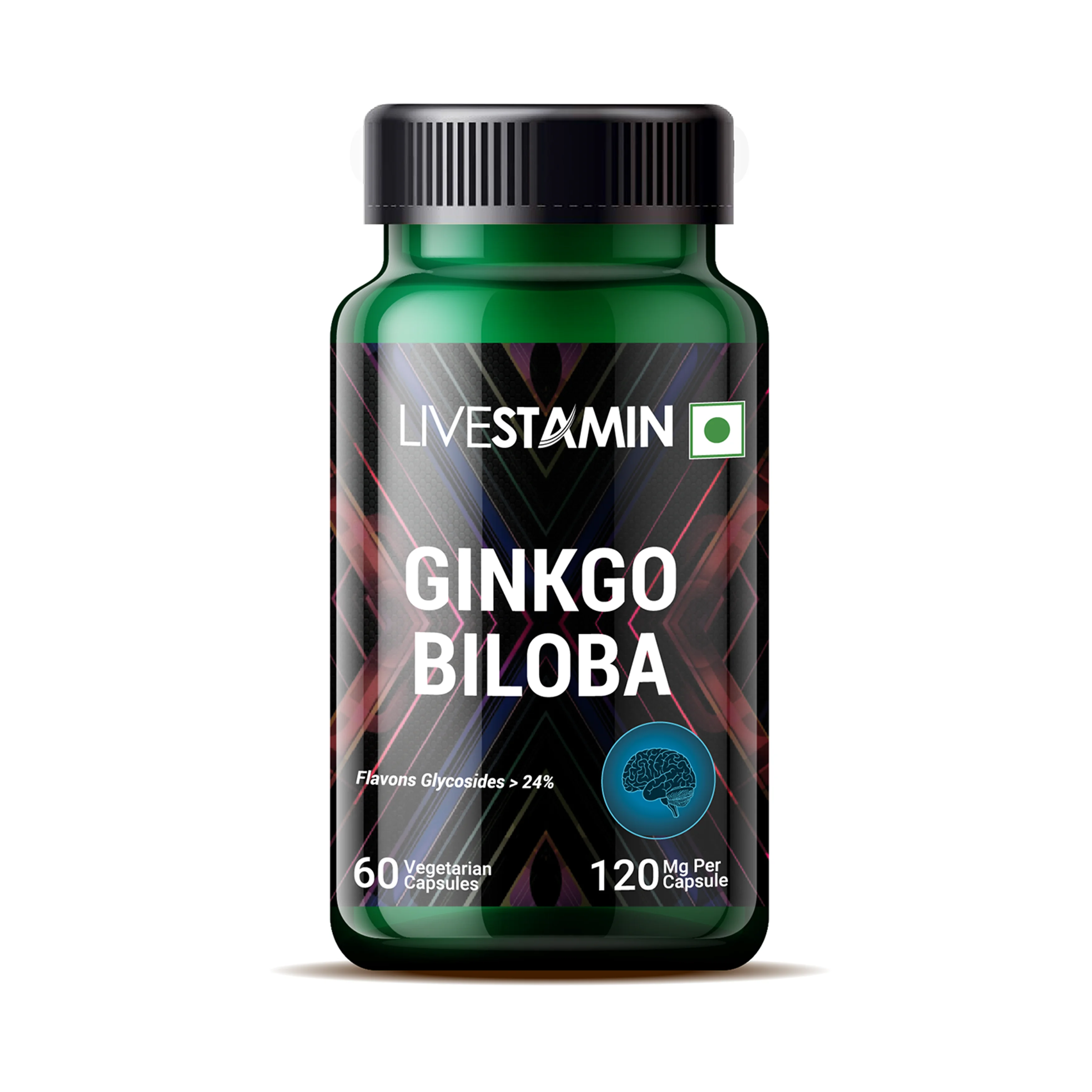 Ginkgo Biloba Leaf Extract Capsules Brain Memory Booster Supplement 24% Flavones Glycosides Premium Private Label GMP ISO