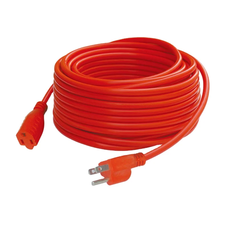 Factory cost 110V orange 1outlet with grounding US type outdoor use heavy duty power extension cable