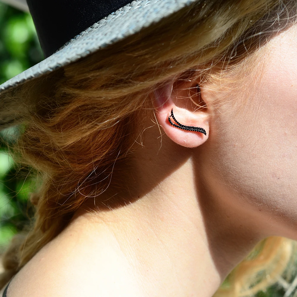 Turkish Manufacturer Light Black Zircon Earring Turkish Wholesale Handcrafted 925 Sterling Silver Jewelry With Factory Price