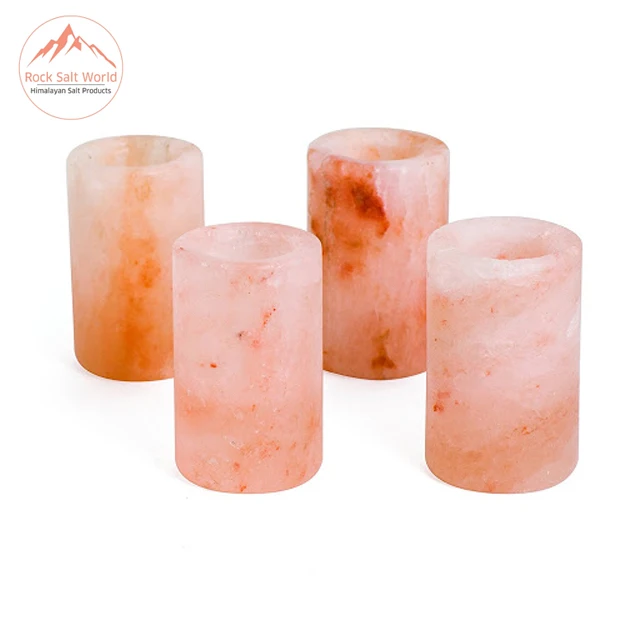 Pink Himalayan Salt Tequila Shot Glasses  4 Pack  Just Pour Shoot and Bite a Lime  Natural  Perfect for your Bar