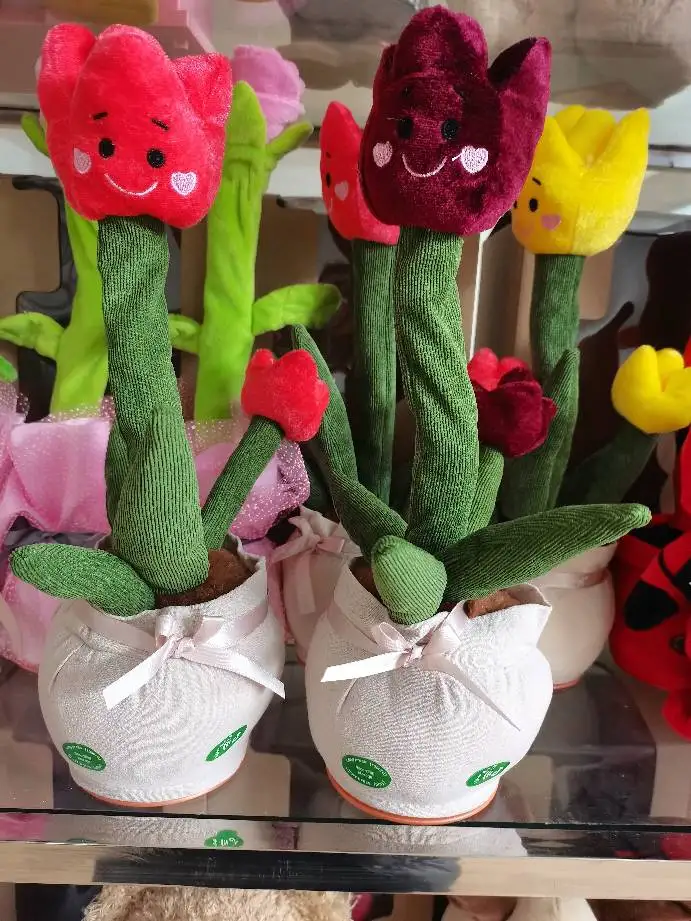 YIWU AULLAN Plush  Dancing Cactus Toy Talking Singing  Electric Growing Rose Stuffed  Dancing Flower