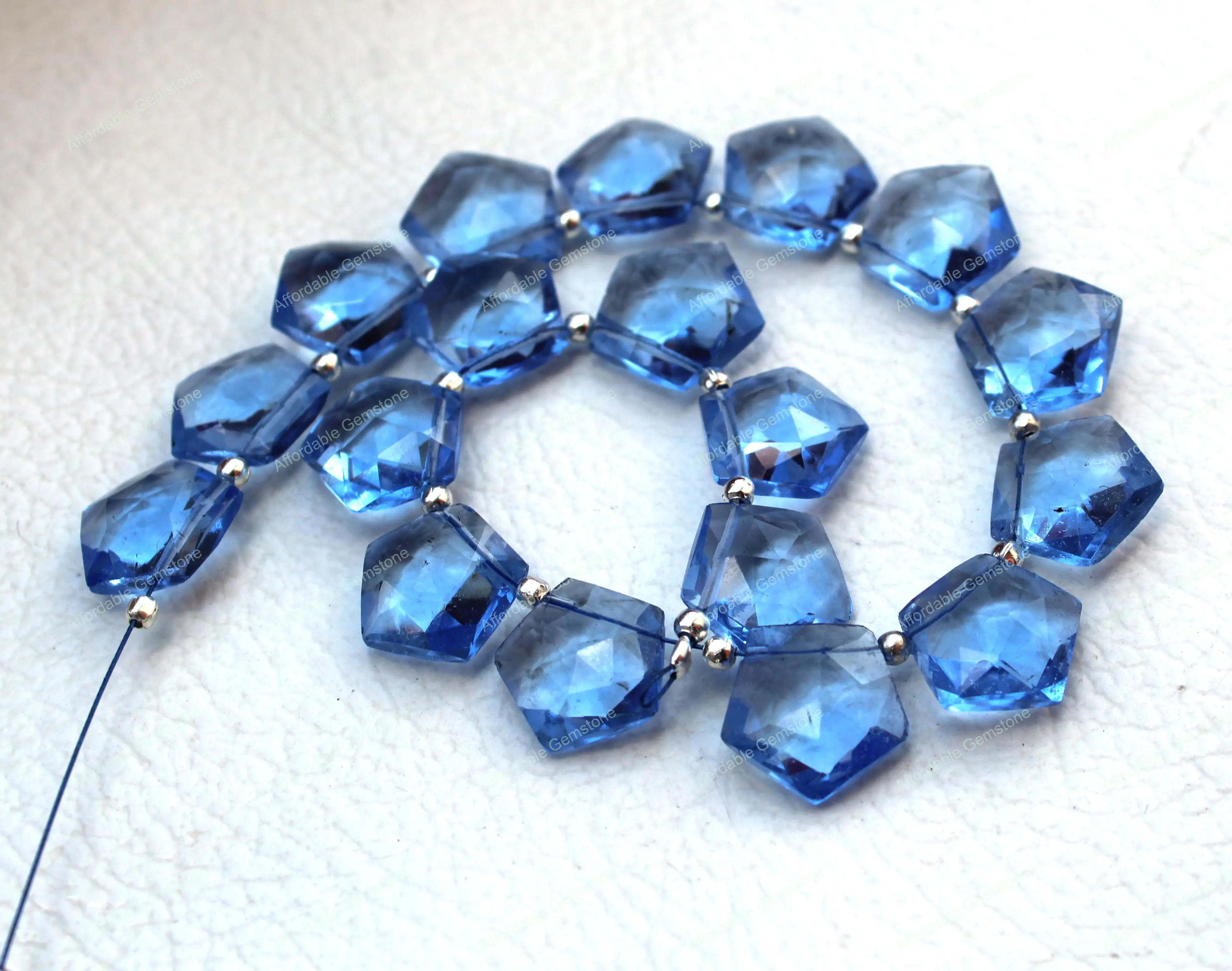 
Sky Blue Topaz Top Drilled Gemstone Handmade stone polished Gemstone Faceted gemstone Jewelry making stone Size 12x12 MM 