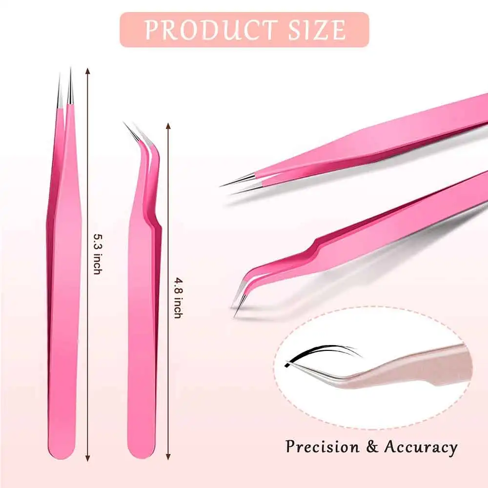 Wholesale Custom Logo Eyelash Extension Tweezers Private Label Eyelash Extension Tweezer Lash Tweezers