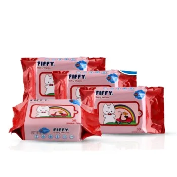 FIFFY Baby Wet Tissue Fragrance and Alcohol FREE Baby Cleaning Wet Tissue (4 x 30s)