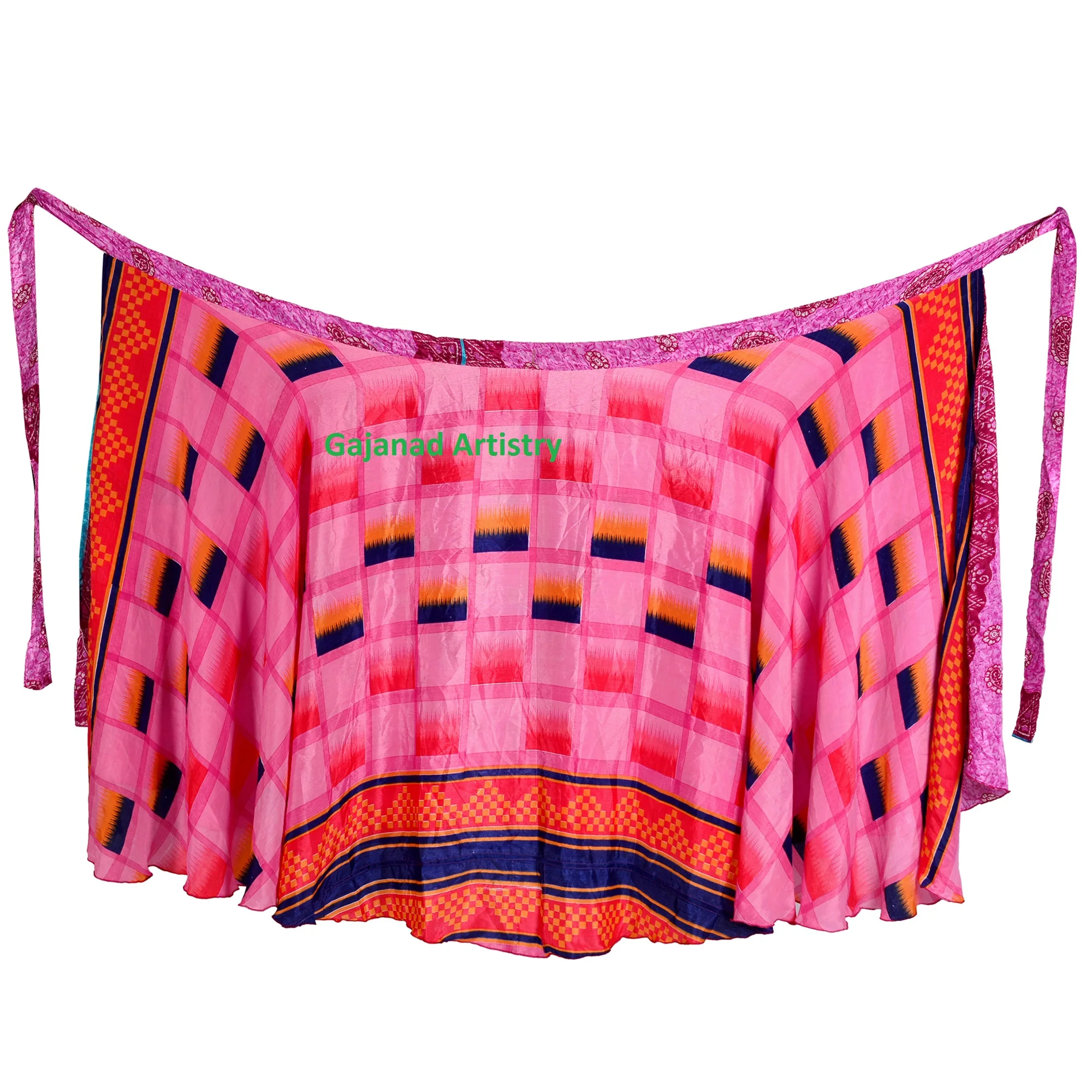 Wrap Long Skirt Festival Summer Casual Skirts Beach Sexy Look Designer Printed  Silk Sari Reversible Two Layer long Wrap Around