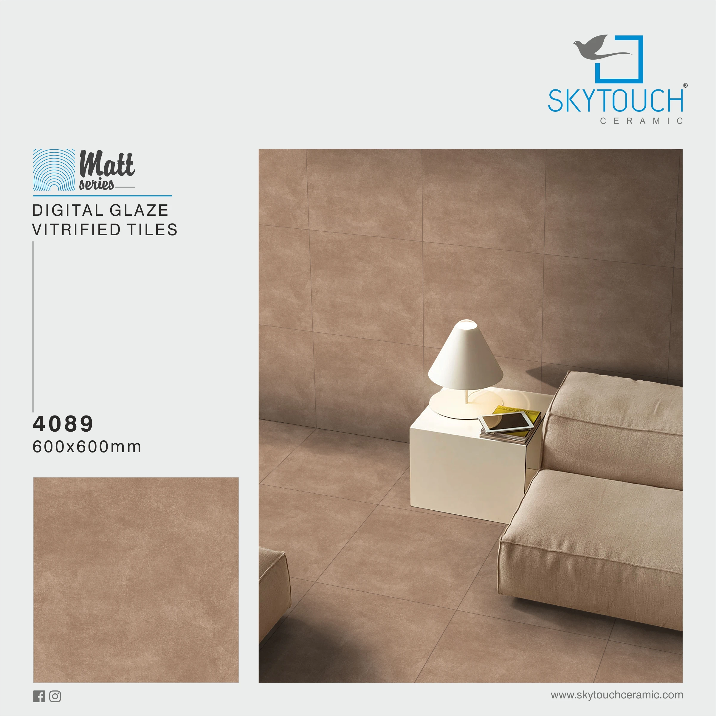 Matt Textured Finish Marble Look Choco Brown Porcelain Floor Tiles Indian Manufacturer Bulk Tiles Supplier 600x600mm Digital Porcelain floor Tiles