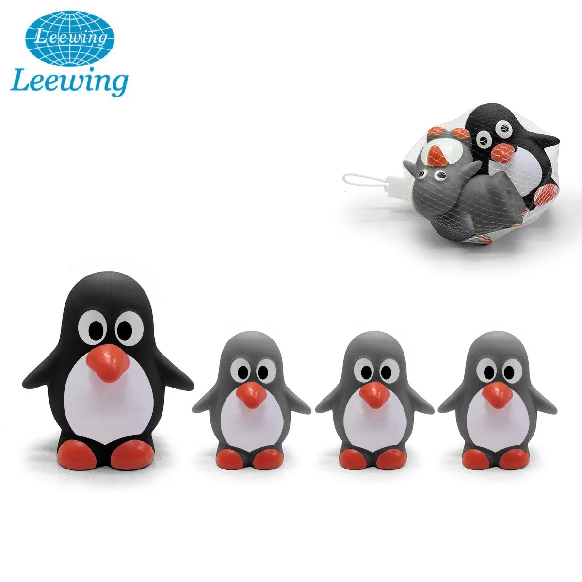Educational Bath Toys for Kids PVC Phthalate Free Customized with Logo Vinyl Cute Squeaky Water Diving Penguin Toy