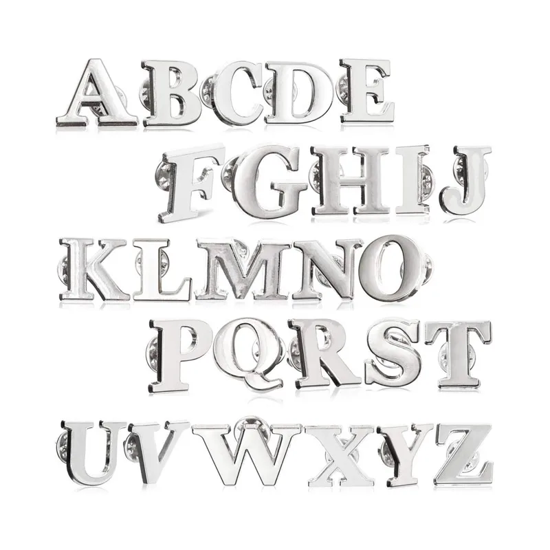suit accessories custom A Z j alphabet metal letter pins