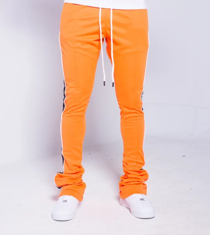 Custom Logo Street Style Elastic Waist Casual Flared Sweatpants Stacked Flare Sweat Pants For Men