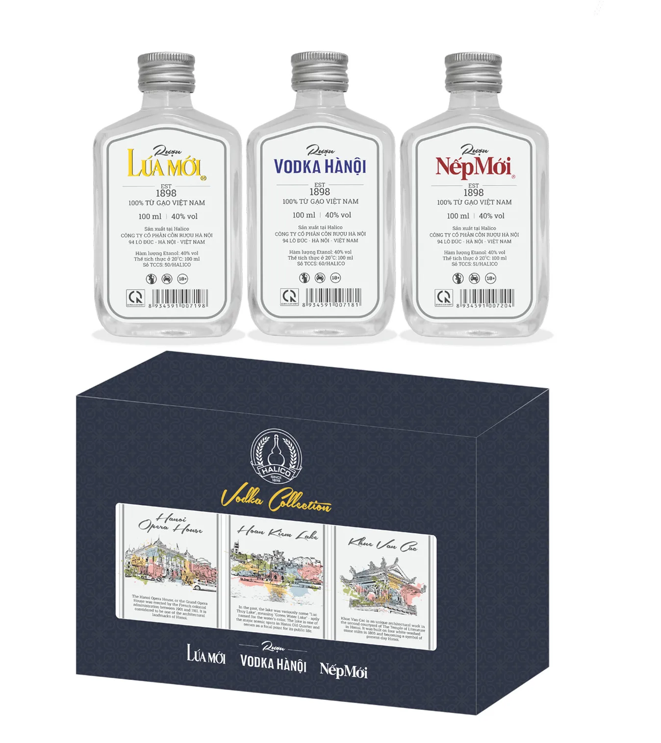 Halico Mini glass Liquor Collection 25%Vol 3x100ML gift sets for trial for sale