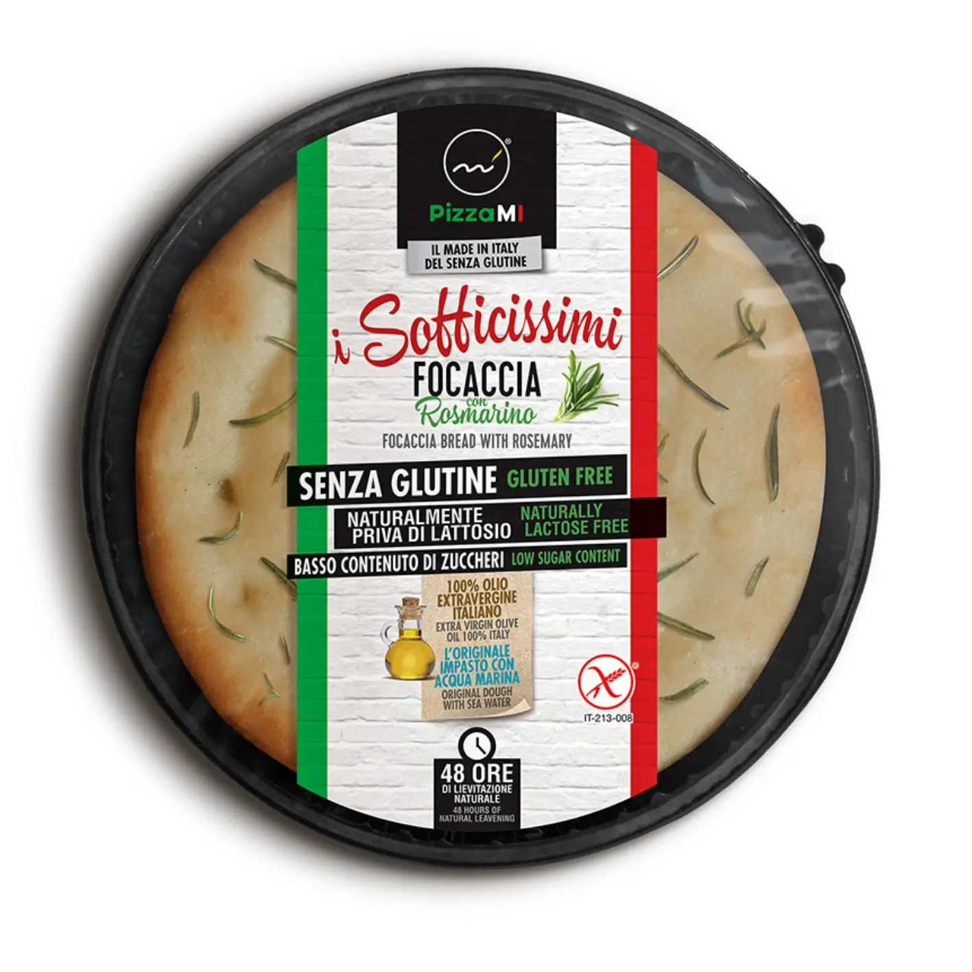 
Frozen Precooked Soft Rosemary Focaccia Bread Pizzami - retail available for Private Label 230 gr 20 cm 