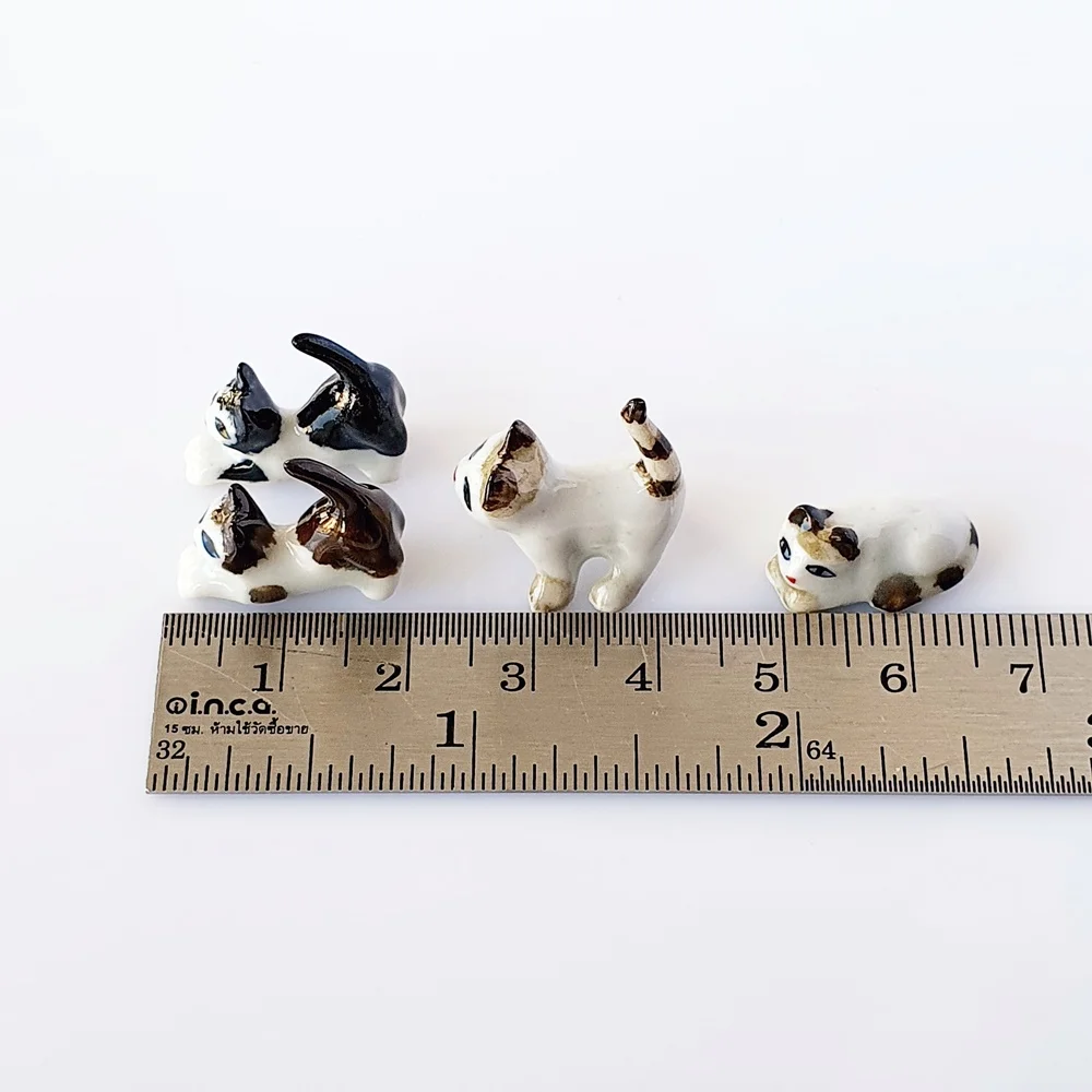 Dollhouse Miniatures Ceramic Figurine Animals Cat Kitten (4pcs / Set)