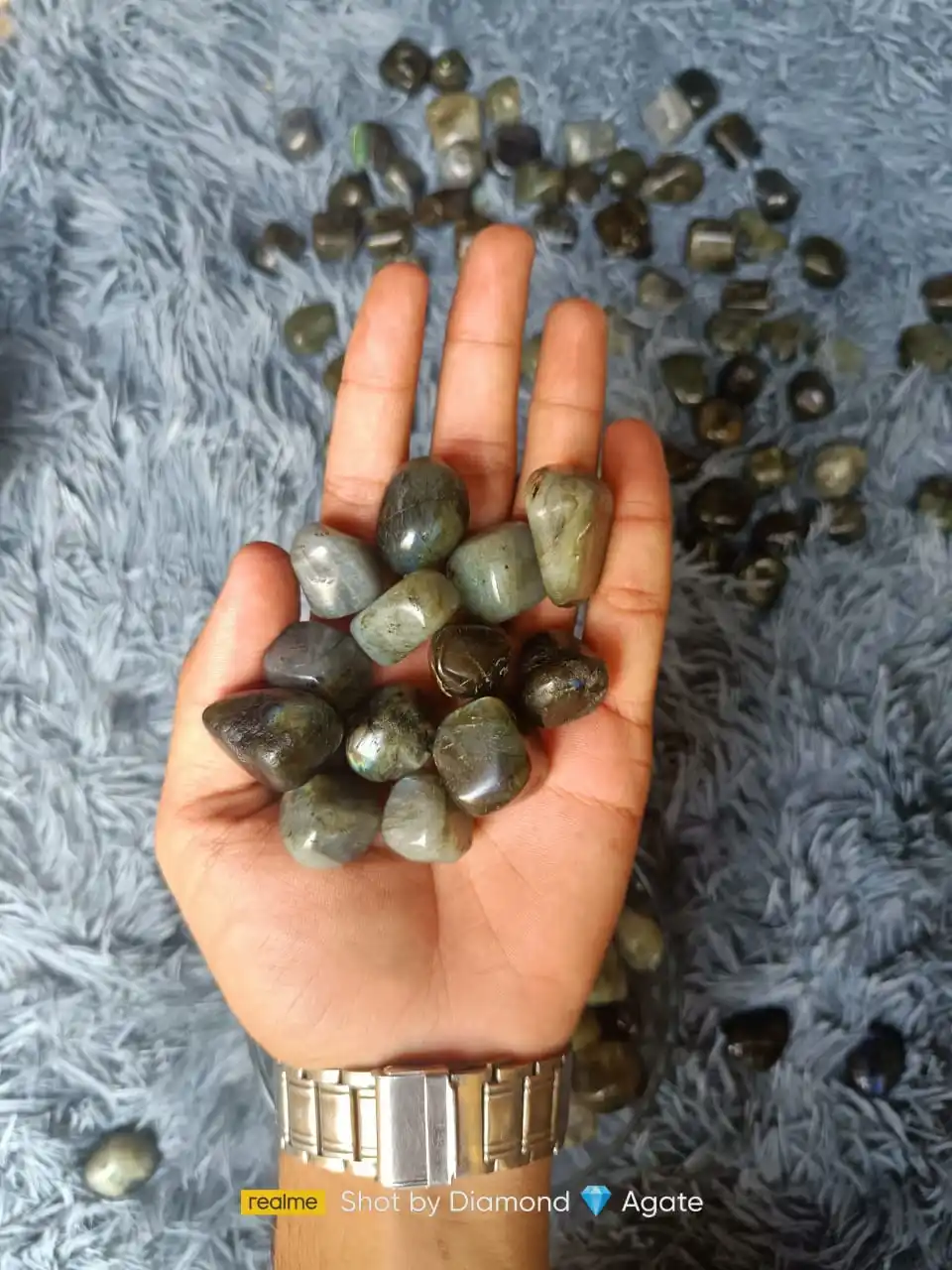 Высокое качество хлопчатобумажная ткань натуральный лен оптом кричащий Лабрадорит и сушить в стиральной машине камни