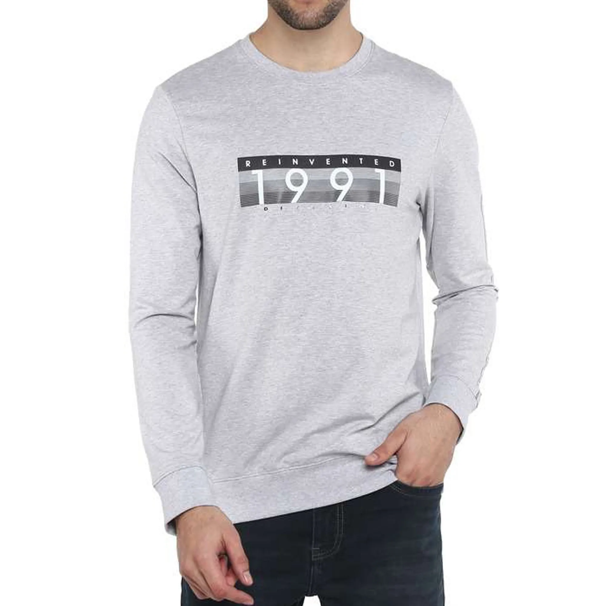 Хлопковая смесь от производителя гр флисовая белая толстовка с круглым вырезом и принтом изготовленная на заказ изготовлена из тяжелых тканей