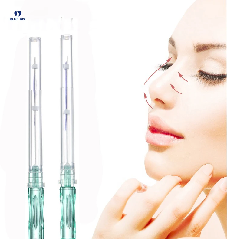 Blue bio nose threads lifting cog thread 19g 38mm nose shaping long lasting tension protein pdo threads