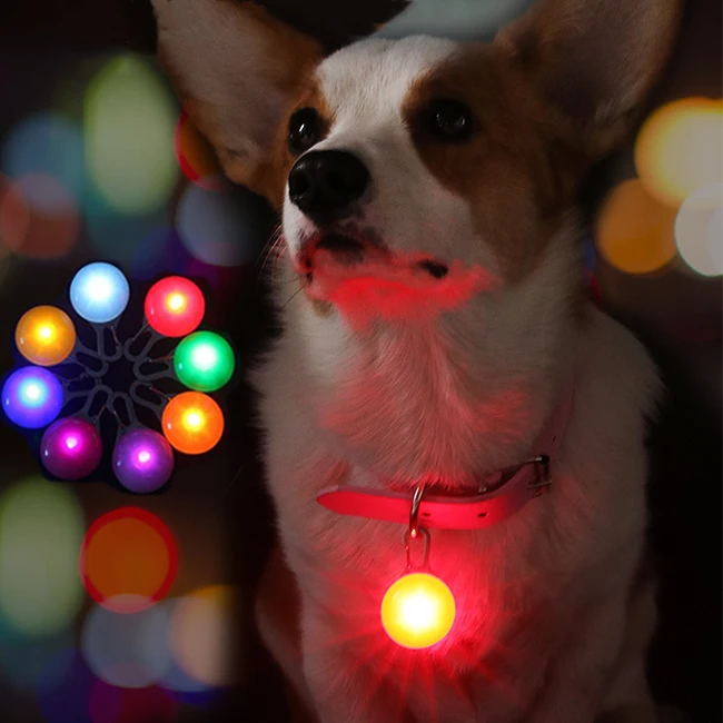 Multi-Colors 3 Beads LED Pet Lights Pets Pendant Clip Light LED Pet Dog Pendant for Night Walking