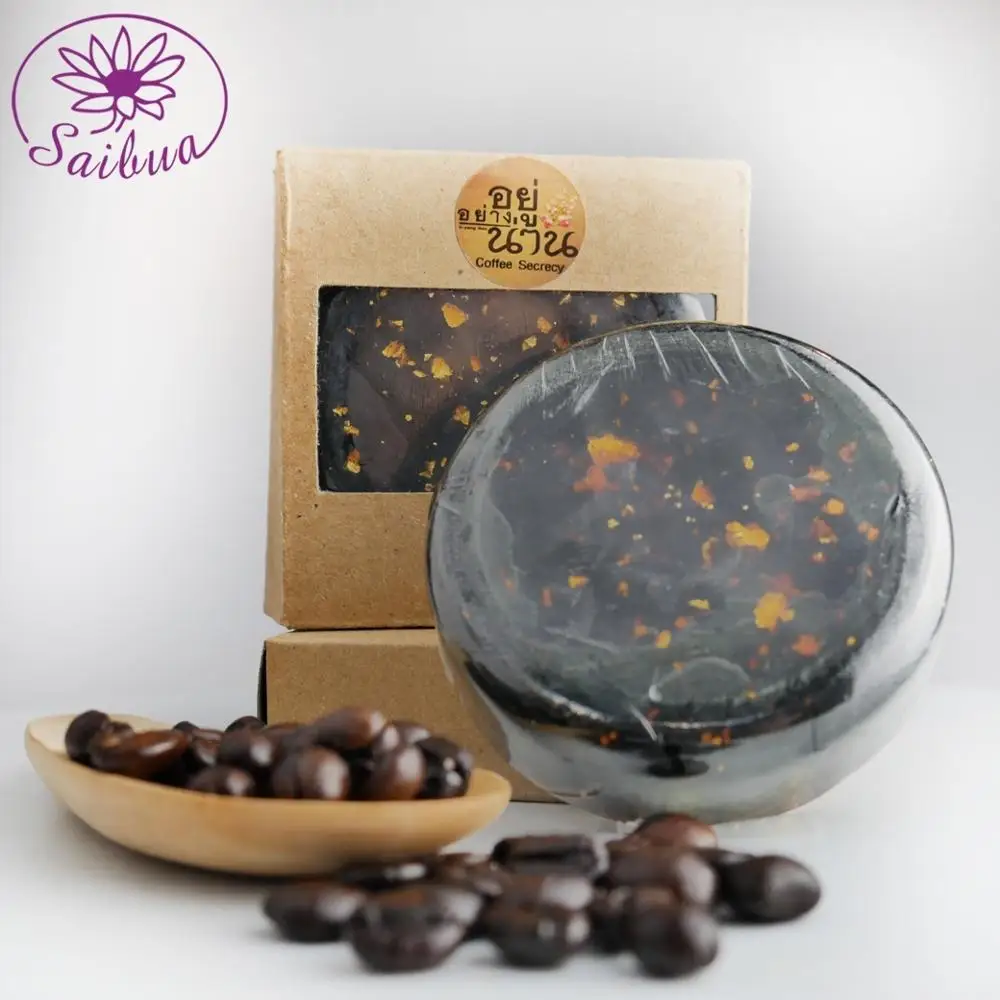 Factory Wholesale OEM Coffee Gold Facial Soap, Handmade Coffee Soap Herbal Soap Thailand