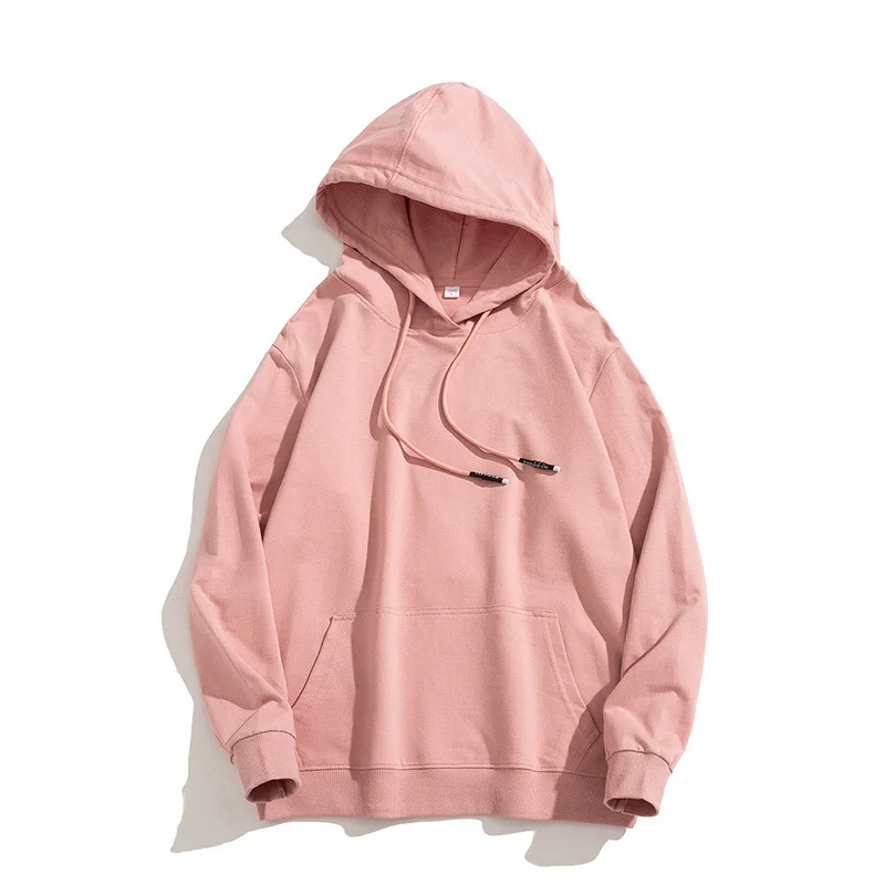 US EU Oversize Custom Hoodies Embroidered 100 Cotton Hooded Sweatshirt for Men Pink Avocado Black Green