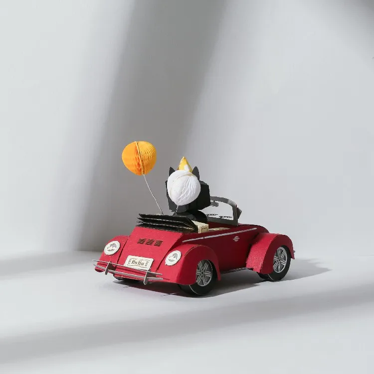 *[4R] Handmade Bulldog Cabriolet Car Miniature DIY Kit Handicrafts