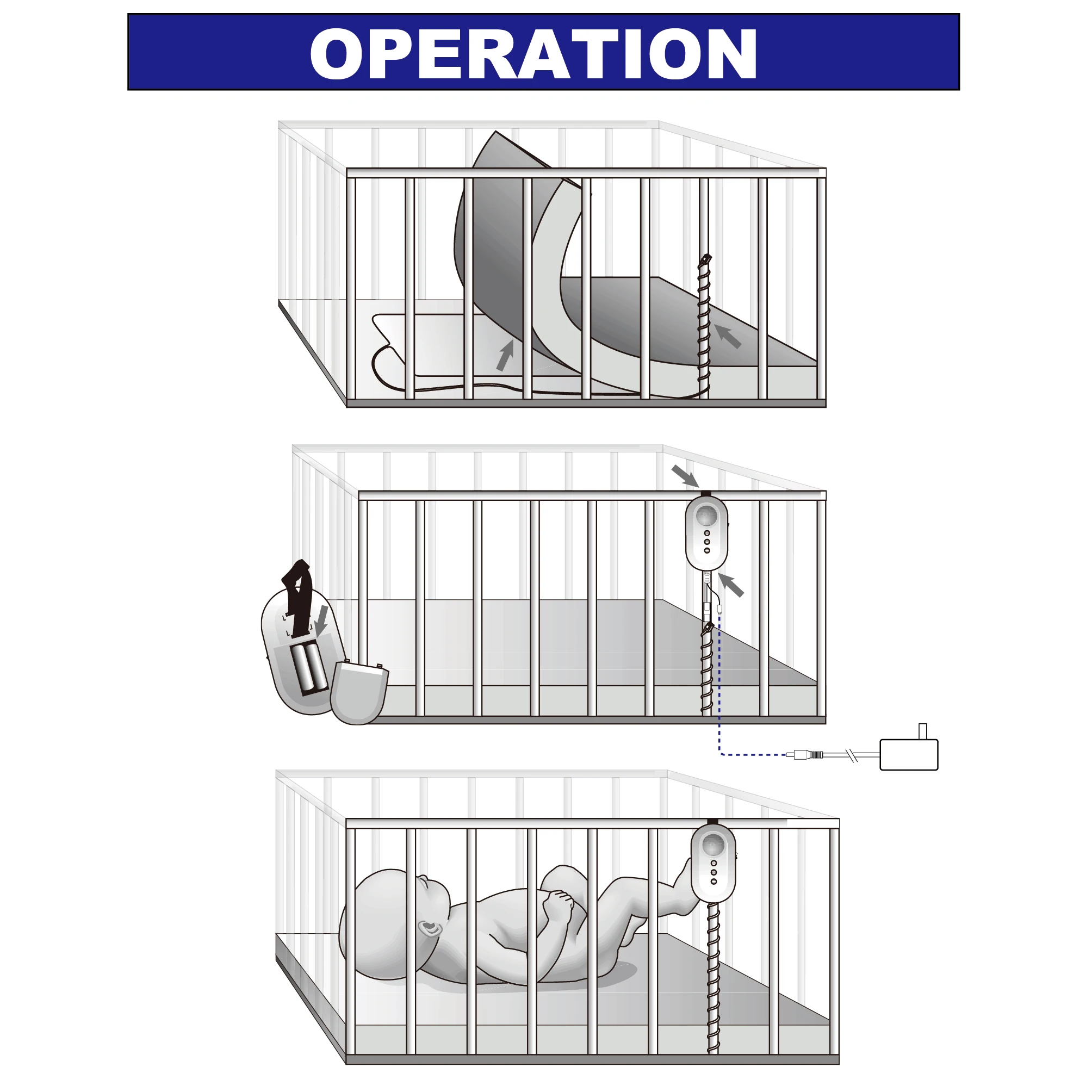 Детский монитор для безопасного сна и дыхания, большой размер, без сенсорного экрана, датчик обнаружения ребенка, смартфон, мониторинг синхронизации