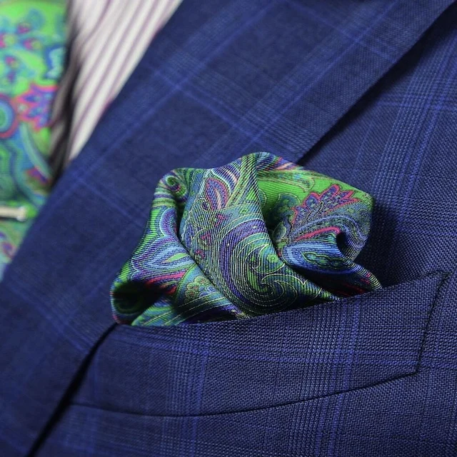 
Top Quality OEM Silk Custom Made Pocket Square from Steve & James 