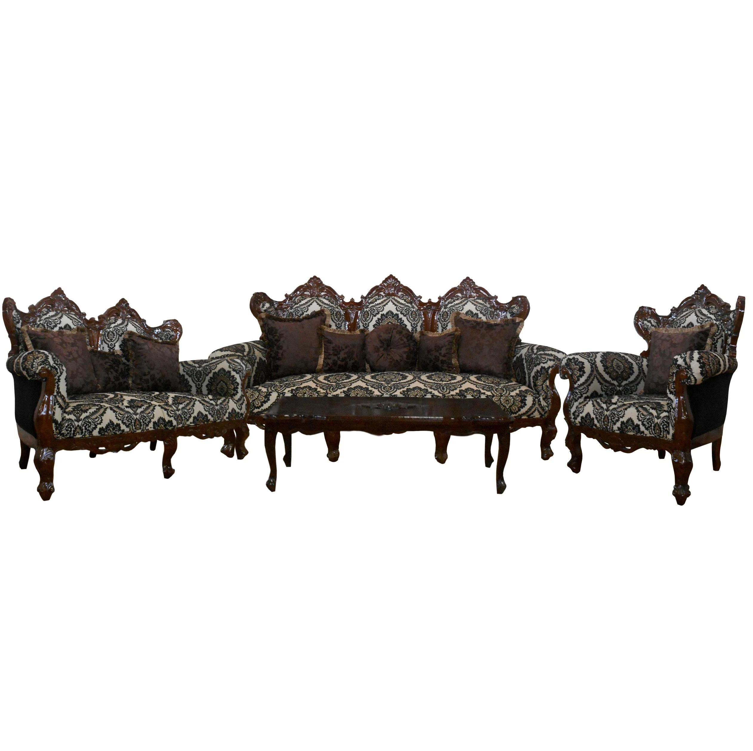 Classic Teak Wood Furniture - Living room set of indonesia furniture teak sofa set