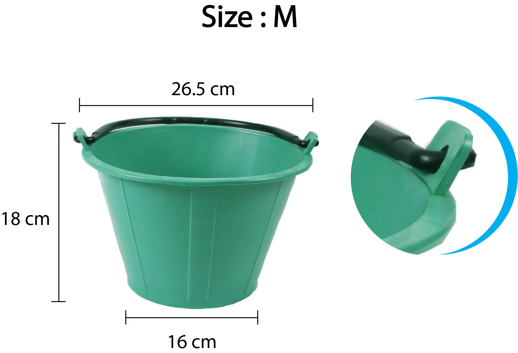  Круглое пластиковое ведро для швабры цемента (M L XL) с ручкой и строительства