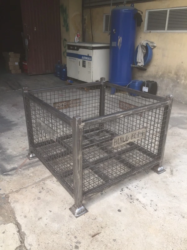  Хороший поставщик! Корзина для строительных лесов Штабелируемый контейнер из проволочной сетки