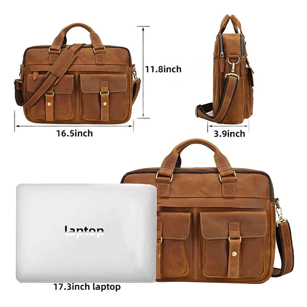 Briefcase for Men Laptop Bag Computer Office Business Bag Shoulder Briefcase Bags by Standard International