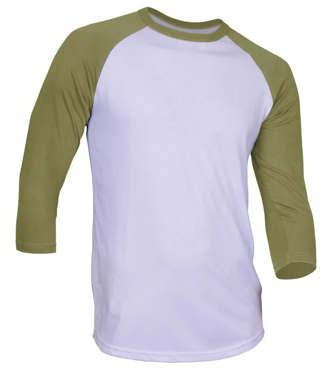 New Design Mens T-Shirt Custom Classic 3/4 Sleeve Baseball jersey Ruffle Raglan Breathable Tee