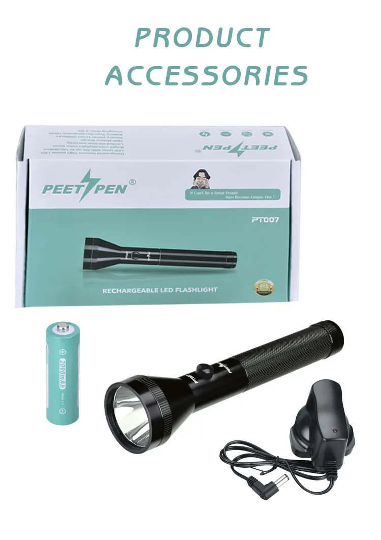 Battery Emergency Flashlight Waterproof Rechargeable led Torch Light