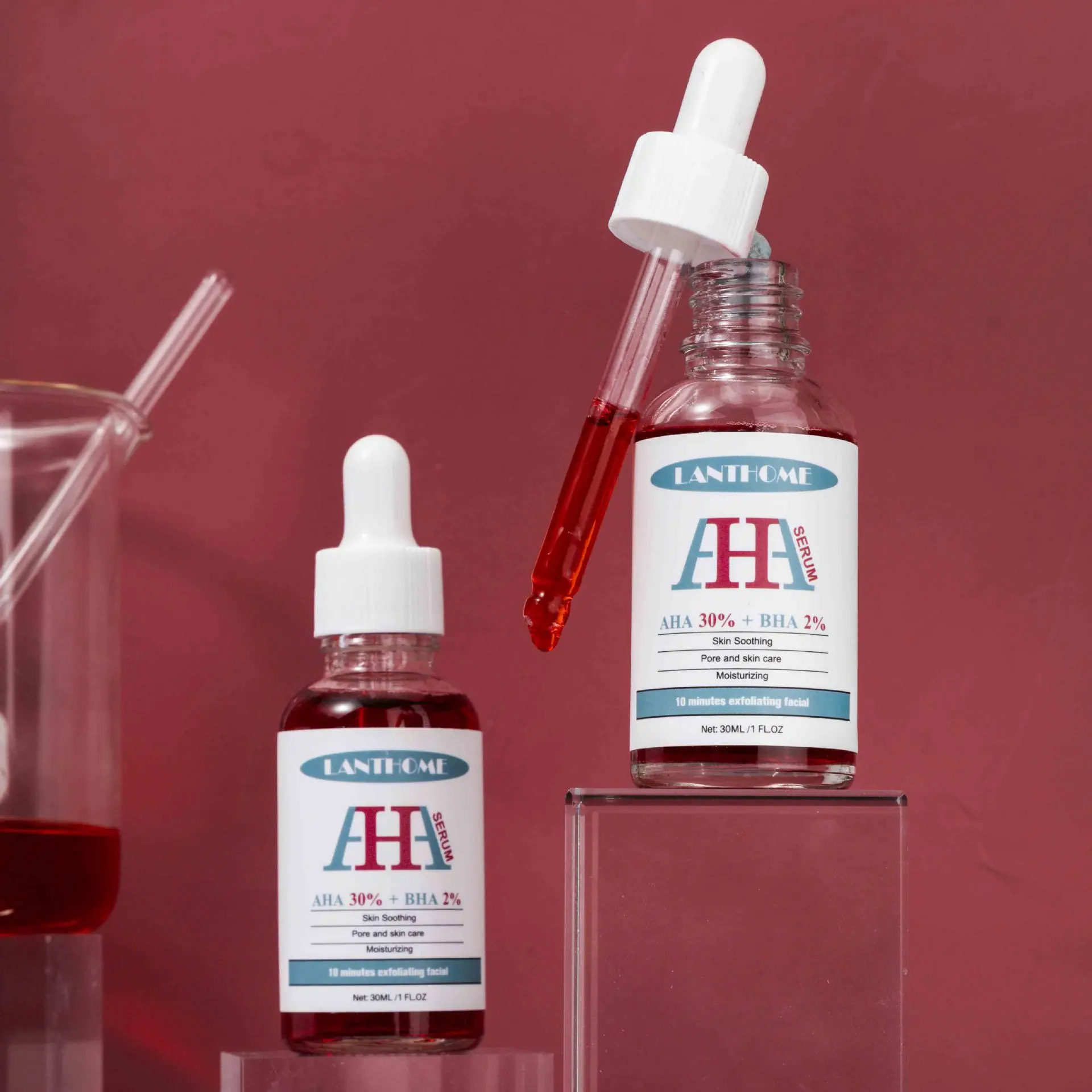 XBY частная торговая марка AHA 30% BHA 2% Отшелушивающий успокаивающий увлажняющий крем для кожи с фруктовой кислотой 30 мл