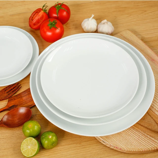 OEM 6' Round dinner plate porcelain tableware for high quality hotels and restaurants wholesale porcelain manufacture