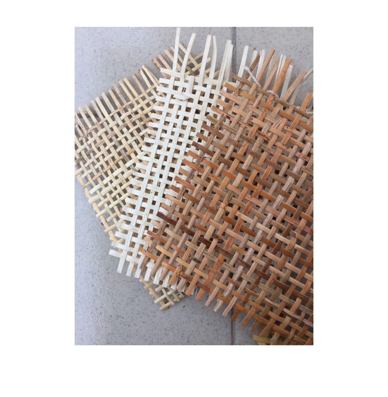 1/2 Open Weaving Mesh Raw Rattan Cane Webbing Materials/ Bleached Cane. Angelina +84327746158 99 Gold