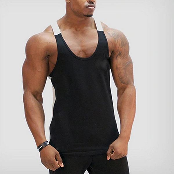 100% Cotton Blank Bodybuilding Exercise Gym Cut Off Top Tank Curved Hem Sublimation Athletic Workout Fit Tank Top For Men