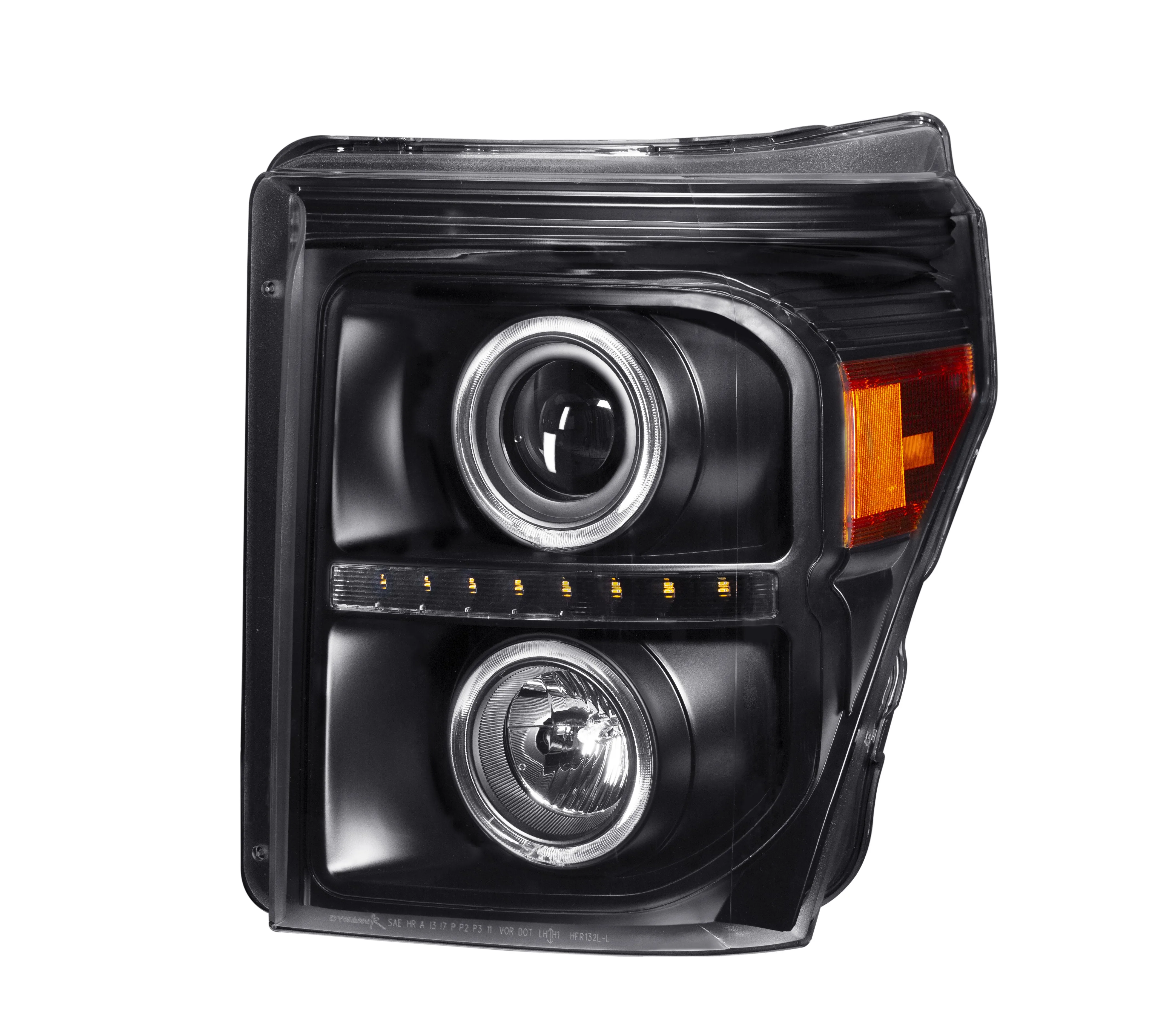 2011-2016 для F-250 F-350 F-450 F-550 двойной Halo проектор фары w/Светодиодные Сигнальные огни (матовый черный корпус/прозрачные линзы)