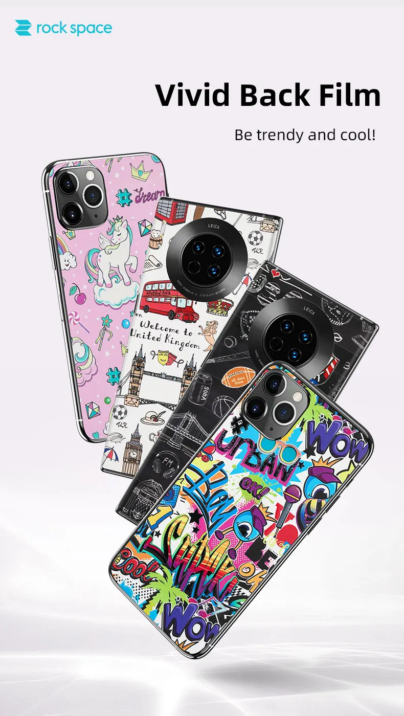 rock space Hot Selling Back Film Vivid phone 12 pro max back