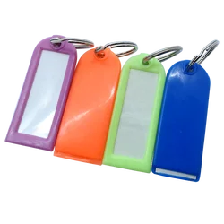 Plastic Name Tag key holder, Identification Key tag - paper insert key tag holder