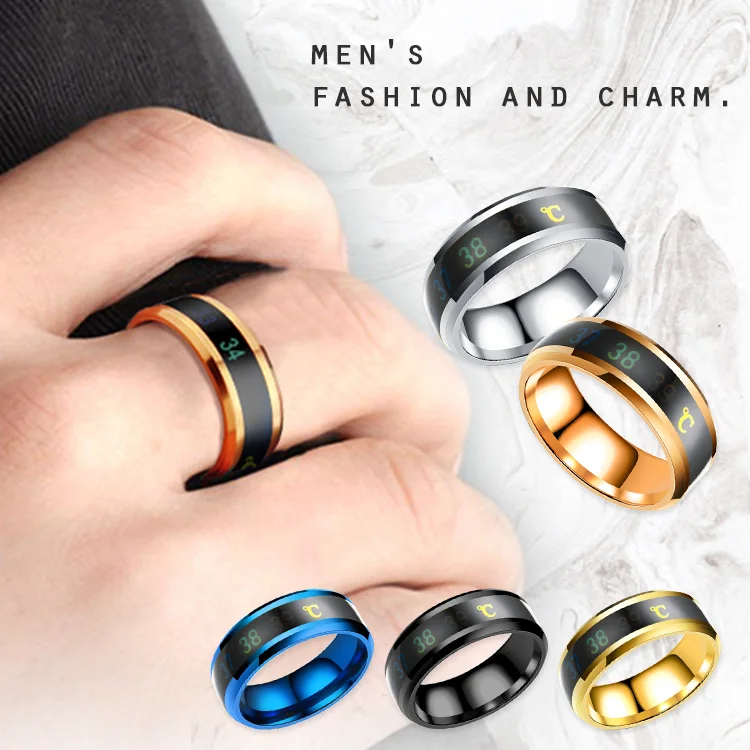 Smart Ring Odetina Mens Rings For Men Wearable Technology Couple Titanium Jewelry Women Temperature Steel 2021 New
