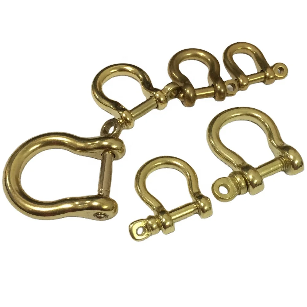 Solid Brass Bow Shackle D-Ring Shackle Brass Screw Pin Anchor Shackle