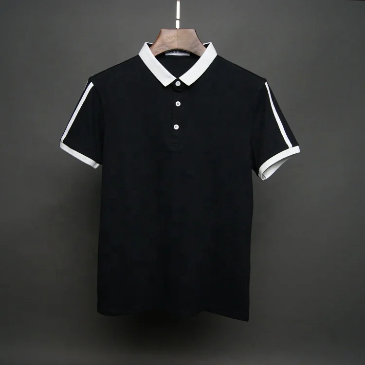 OEM wholesale custom logo golf polo blank black and white custom men polo shirt summer casual wear fashion wear
